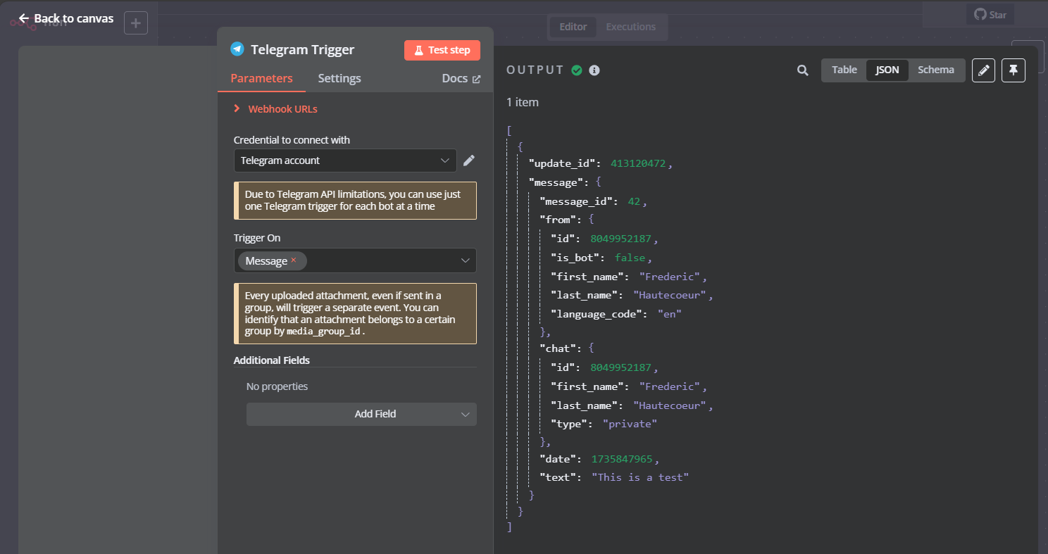 Telegram Output